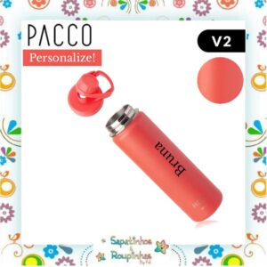 Pacco - Kit Garrafa Térmica Laranja e Mix Connect Coral com gravação a laser - Imagem 8