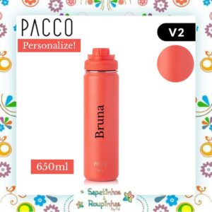 Pacco - Kit Garrafa Térmica Laranja e Mix Connect Coral com gravação a laser - Imagem 3
