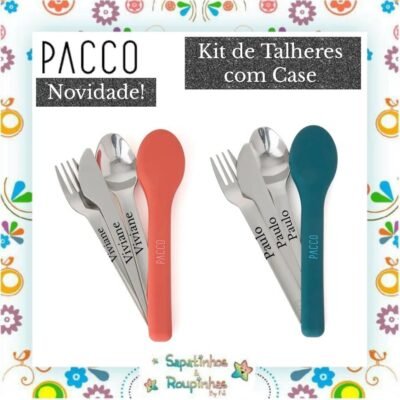 Pacco - Kit de Talheres O PocketSet com Case em Silicone com gravação a laser 