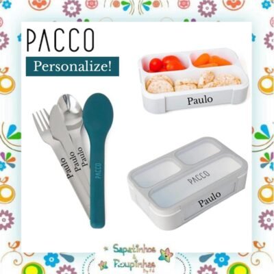 Pacco - Kit Pote e Talheres com gravação a laser