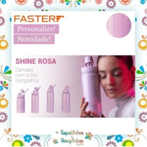 Faster - Garrafa Térmica 1200ml Shine Rosa com gravação a laser - Imagem 3