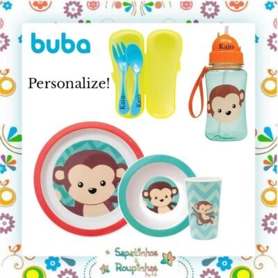 Buba - Kit Alimentação Animal Fun com gravação a laser