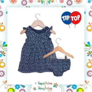 Tip Top - Vestido e Calcinha Infantil Azul - Imagem 4