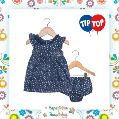 Tip Top - Vestido e Calcinha Infantil Azul