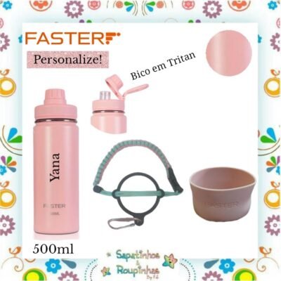 Faster - Kit Garrafa, capa e alça com gravação a laser