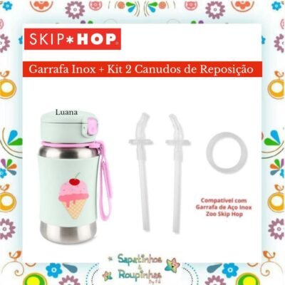 Skip Hop - Kit Garrafa Inox e Kit canudo de Reposição