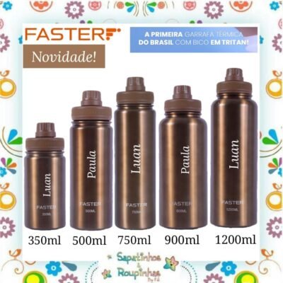 Faster - Garrafa Térmica Luminous Gold com gravação a laser