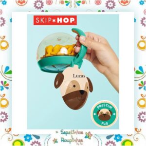 Skip Hop - Porta Snack Zoo Cachorro Pug com gravação a laser - Imagem 3