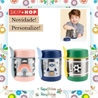 Skip Hop - Pote Térmico e talher com Gravação a laser