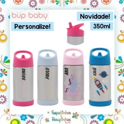 Bup Baby - Garrafa Flip Térmica 350ml com gravação a laser