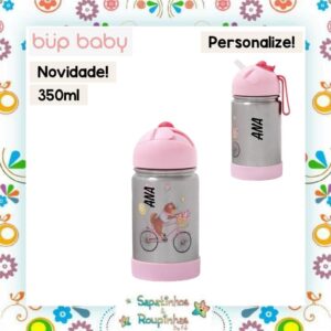 Bup Baby - Garrafa Flip Térmica com alça de silicone com gravação a laser - Imagem 30