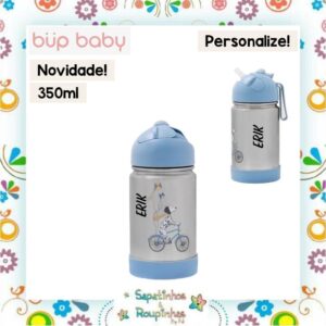 Bup Baby - Garrafa Flip Térmica com alça de silicone com gravação a laser - Imagem 4