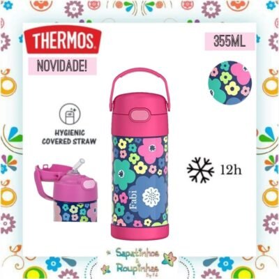 Thermos - Garrafa Térmica Flores com gravação a laser