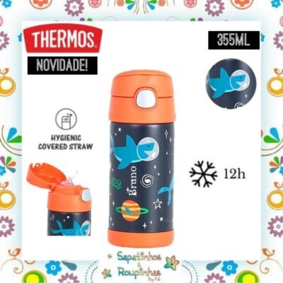 Thermos - Garrafa Térmica Tubarão no Espaço 355ml com gravação a laser