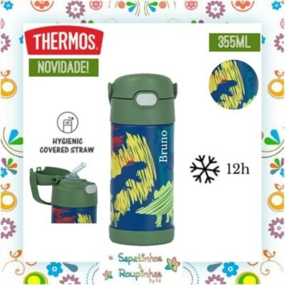 Thermos - Garrafa Térmica Dinossauros 355ml com gravação a Laser