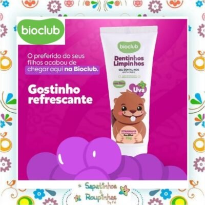 Bioclub - Gel dental infantil uva com flúor 70g