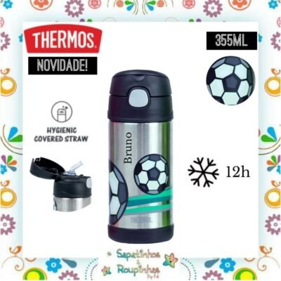 Thermos - Garrafa Térmica Futebol 355ml com gravação a laser