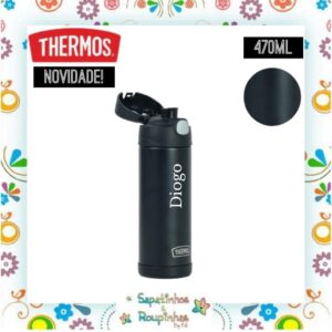 Thermos - Garrafa Térmica Preto 470ml com gravação a laser - Imagem 4