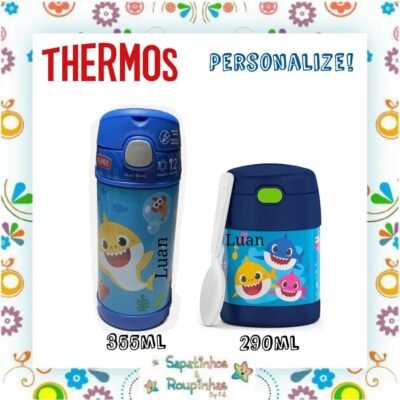 Thermos - Kit Baby Shark com gravação a laser