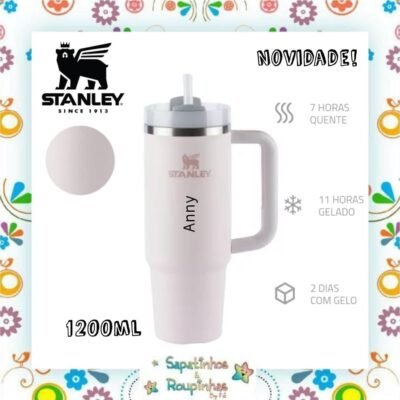 Stanley - Copo Quencher Rose Quartz 1200ml com gravação a laser