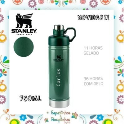 Stanley - Garrafa Térmica Hammertone-Green 750ml com gravação a laser 
