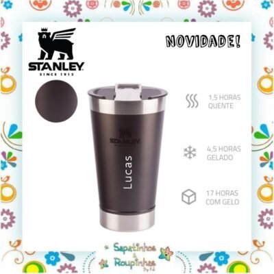 Stanley - Copo Térmico com Tampa Charcoal 473ml com gravação a laser 