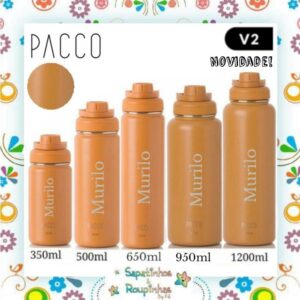 Pacco - Garrafa Térmica Hydra V2 Caramelo com gravação a laser - Imagem 1