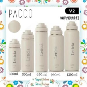 Pacco - Garrafa Térmica Hydra V2 Creme com gravação a laser - Imagem 1