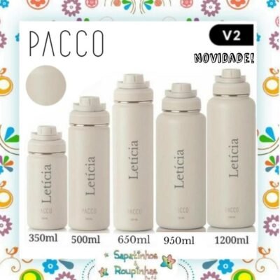 Pacco - Garrafa Térmica Hydra V2 Creme com gravação a laser