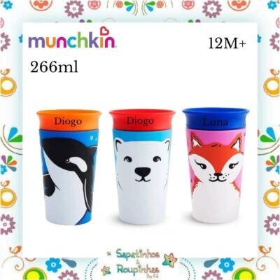 Munchkin - Copo 360° 266ml Wild com gravação a laser