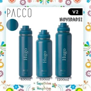 Pacco - Garrafa Térmica Hydra V2 Petróleo com gravação a laser
