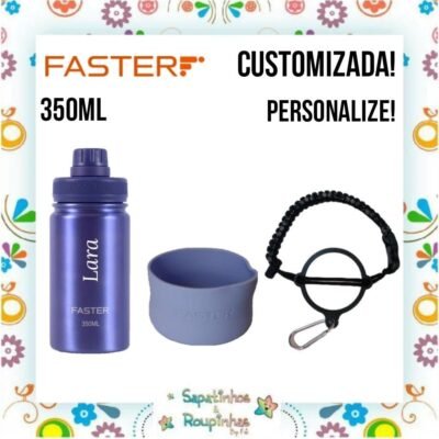 Faster - Kit Garrafa, capa e alça com gravação a laser