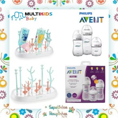 Multikids/Philips Avent - Kit de Mamadeiras e Escorredor de Mamadeiras