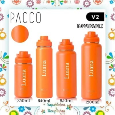 Pacco - Garrafa Térmica Hydra V2 Orange com gravação a laser
