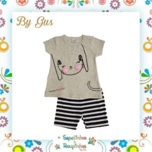 Bygus - Conjunto Infantil Bebê Listrado Pompom - Imagem 5