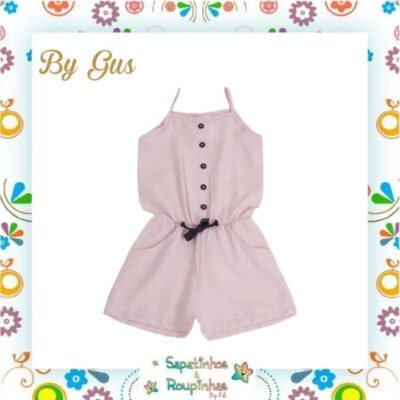 Bygus - Macaquinho Infantil Rosa