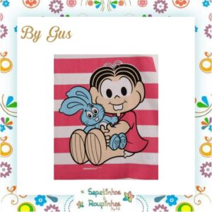 Bygus - Vestido Infantil Listrado Turma Da Mônica - Imagem 3