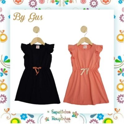 Bygus - Vestido Infantil Amarração Babado   