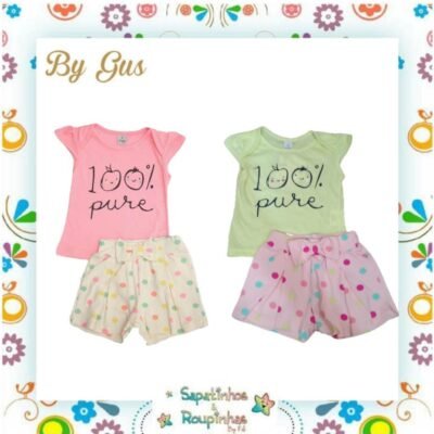 Bygus - Conjunto Infantil Bebê Estampa Poá