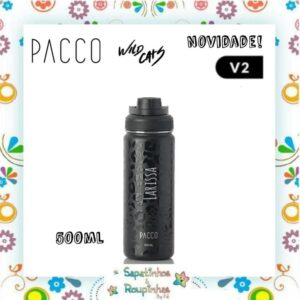 Pacco - Garrafa Térmica Leopard Preta com gravação a laser - Imagem 4