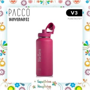 Pacco - Garrafa Térmica Hydra V3 Puretaste Fúcsia com gravação a laser - Imagem 11