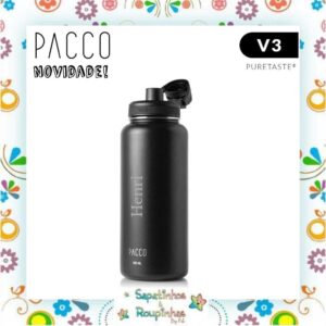 Pacco - Garrafa Térmica Hydra V3 Puretaste Preta com gravação a laser - Imagem 9