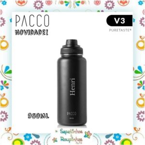 Pacco - Garrafa Térmica Hydra V3 Puretaste Preta com gravação a laser - Imagem 7