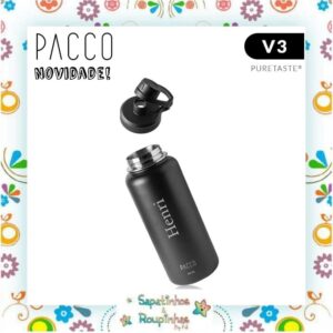 Pacco - Garrafa Térmica Hydra V3 Puretaste Preta com gravação a laser - Imagem 11