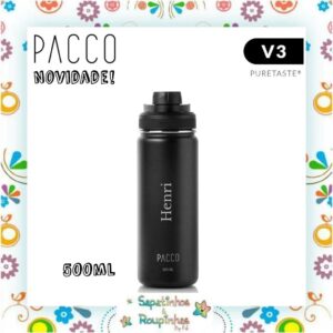Pacco - Garrafa Térmica Hydra V3 Puretaste Preta com gravação a laser - Imagem 15