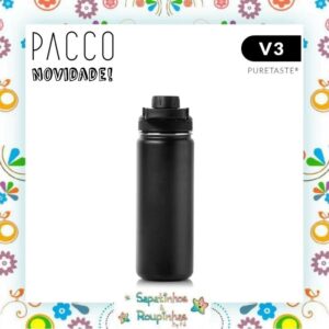 Pacco - Garrafa Térmica Hydra V3 Puretaste Preta com gravação a laser - Imagem 18