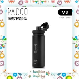 Pacco - Garrafa Térmica Hydra V3 Puretaste Preta com gravação a laser - Imagem 17