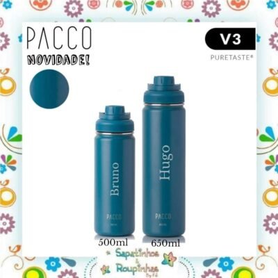 Pacco - Garrafa Térmica Hydra V3 Puretaste Petróleo 500ml com gravação a laser