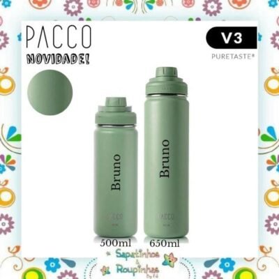 Pacco - Garrafa Térmica Hydra V3 Puretaste Sálvia com gravação a laser