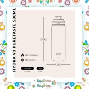 Pacco - Garrafa Térmica Hydra V3 Puretaste Branca com gravação a laser - Imagem 12